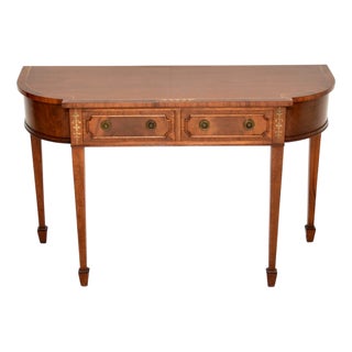 Antique Regency Inlaid Brass Console Table, 1950s For Sale
