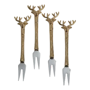 Peura Stag's Head Cocktail / Cheese Forks, Set of 4