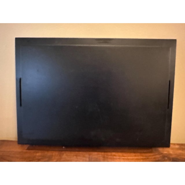 Vintage Black Laquerware Tray With Walnut Top For Sale In Minneapolis - Image 6 of 7