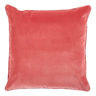 Lacefield Perry Velvet Pillow in Coral For Sale