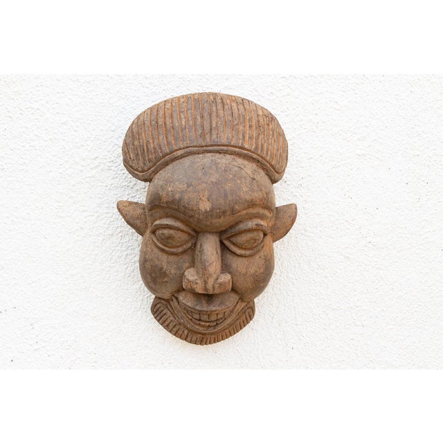 African Rustic Wooden African Mask, the Silent Witness For Sale - Image 3 of 8