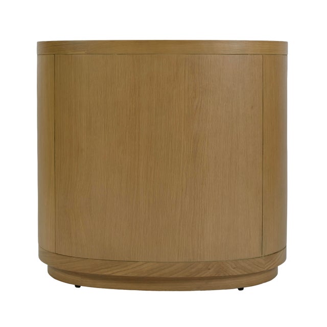 Nora 28 in. W Oval Wood 4 Drawer Nightstand, Natural Oak For Sale - Image 11 of 11