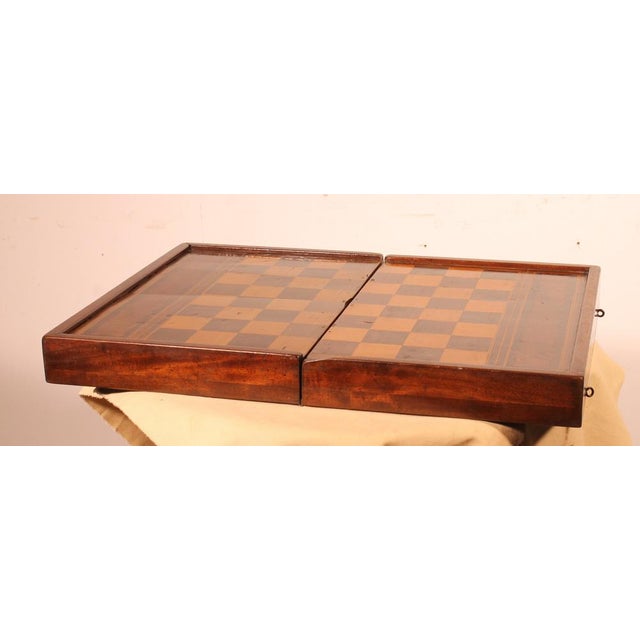 19th Century Games Box in Walnut and Boxwood For Sale - Image 3 of 10