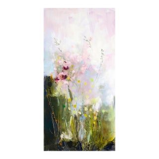 Spring Melodies - Original Contemporary Floral Oil Painting on Wood Panel by Denna Erickson For Sale