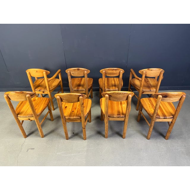 Vintage Pine Dining Chairs, 1980s, Set of 8 For Sale - Image 9 of 11