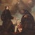 Antique Italian painting from the late 17th century. Oil on canvas artwork depicting a religious subject, Adoration of...