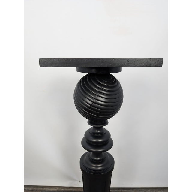 Pedestal Stand in Black Wood For Sale - Image 5 of 14