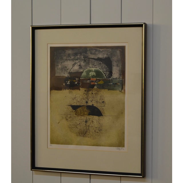 Great mid century etching and aquatint by German artist Johnny Freidlaender. Small production lot #30 of 36 with print...