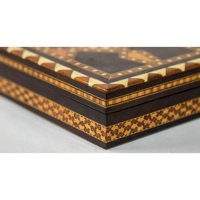 Moorish Spain Inlaid Marquetry Mosaic Box 1950's For Sale In Palm Springs - Image 6 of 12