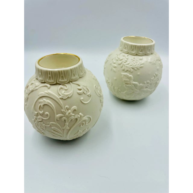 Late 20th Century Vintage Lenox Ornamental Glow Votive Holders - Set of 2 For Sale - Image 5 of 12