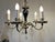 Antique Five-Arm Metal, Black Glass and Crystal Chandelier For Sale - Image 14 of 15
