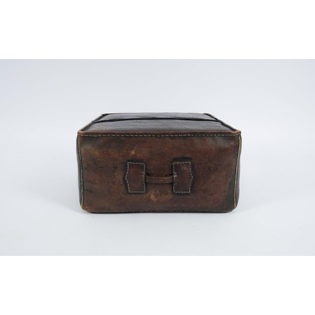 1960s Set of Mid-Century Modern Leather Handmade Neck Poufs, 1960s For Sale - Image 5 of 18