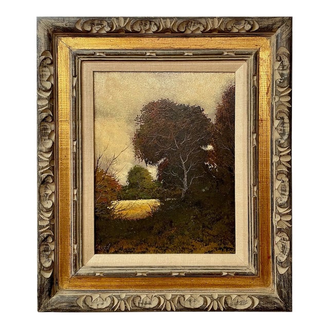 Eduard Caret, (Untitled). A Moody, Golden-Tone Barbizon School Landscape For Sale