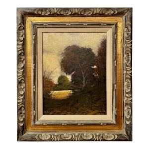 Eduard Caret, (Untitled). A Moody, Golden-Tone Barbizon School Landscape