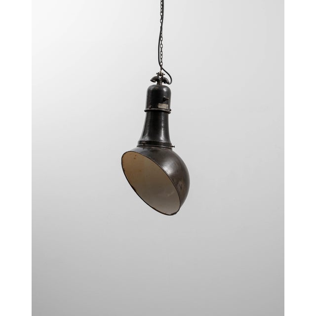 1930s Czech Metal Industrial Angular Pendant Lamp For Sale - Image 16 of 18
