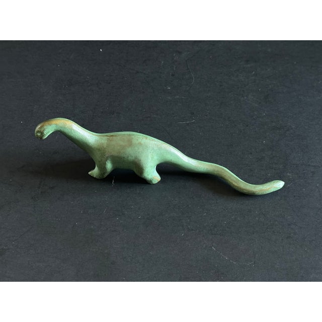 Verdigris Miniature Brontosaurus Dinosaur Figurine For Sale - Image 8 of 10