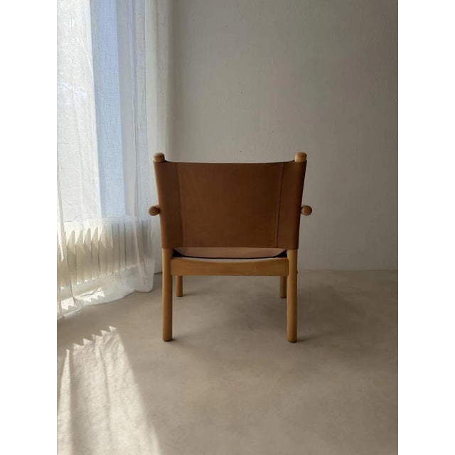 Danish Safari Armchair in Beech Wood and Leather, 1970s For Sale - Image 11 of 12