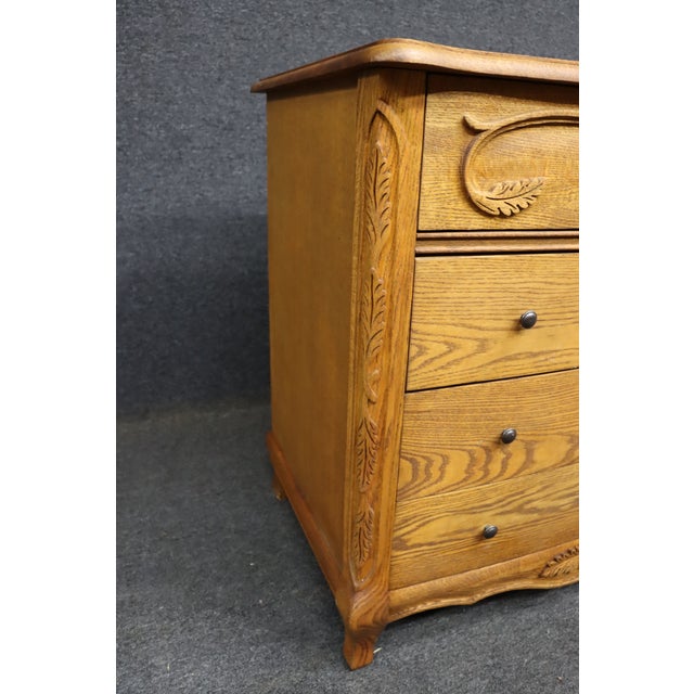 Oakwood Interiors Solid Oak Carved French Country 4-Drawer Dresser With Cedar-Lined Oak Drawers For Sale In Philadelphia - Image 6 of 14