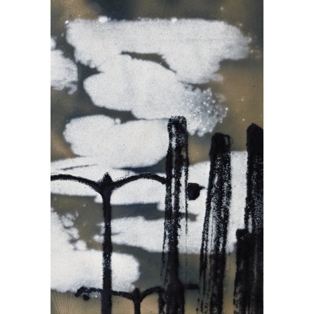 Wood Vintage Abstract Cityscape Enamel Artwork by Felicia Liban, Circa 1970s-80s For Sale - Image 7 of 15