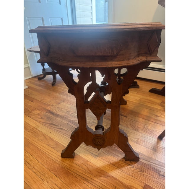 American Victorian Eastlake-Style Walnut Sewing or Writing Desk For Sale In Philadelphia - Image 6 of 9