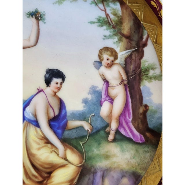 Austrian 19th C Royal Vienna Allegorical Angel Porcelain Plate by Schrott For Sale - Image 4 of 13