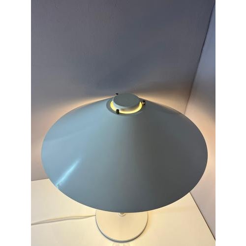 White and Orange Trapez Table Lamp by Christian Hvidt for Nordisk Solar For Sale - Image 9 of 11