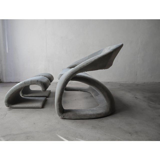 Postmodern Post Modern Cantilevered Loveseat and Ottomans by Jaymar For Sale - Image 3 of 10