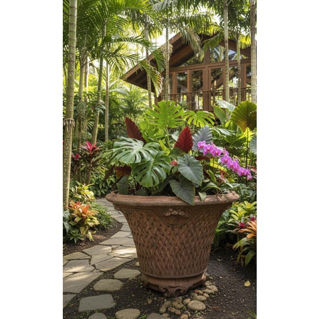 Hand-Built Jomon Style Terracotta Vessel With Woven Basketry Texture For Sale In West Palm - Image 6 of 7