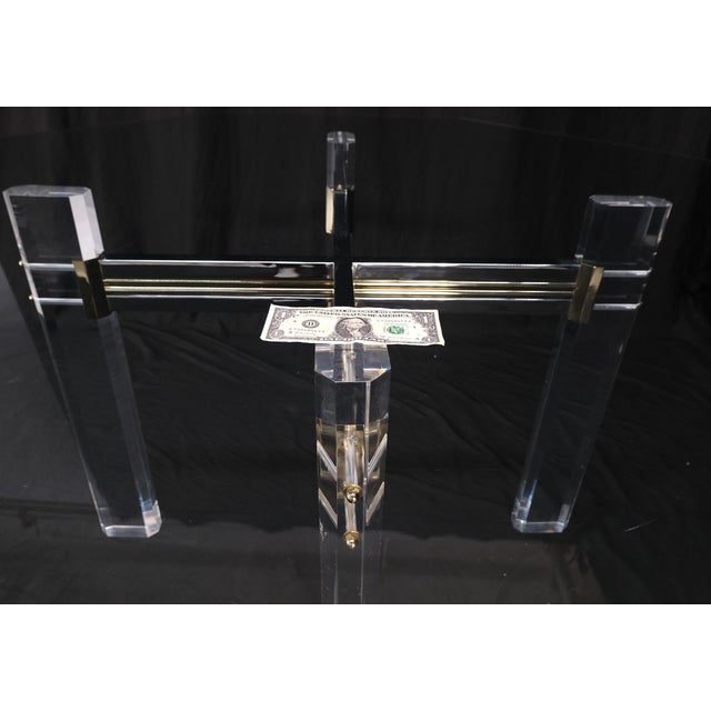 A large glass top octagonal shape lucite base dining conference table mint! Glass is 3/4 inch thickness.