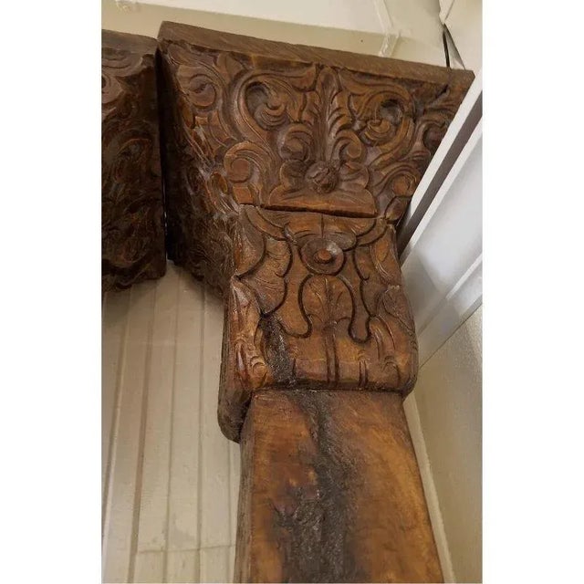 Balinese Carved Teak Columns a Pair Chairish