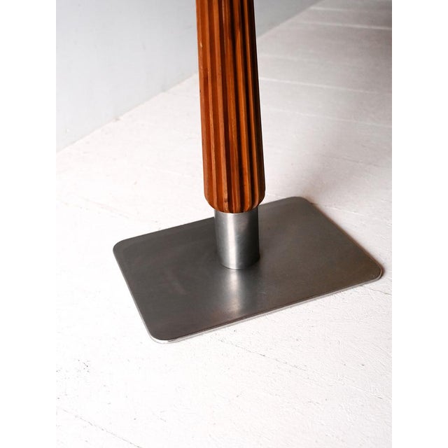 Wood Mahogany Bar Table with Steel Base, 1930s For Sale - Image 7 of 10