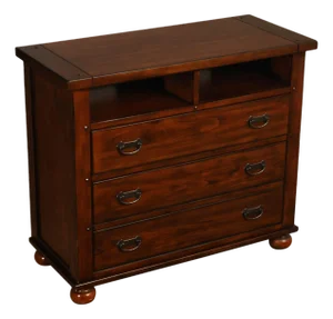 Mission Style Media Chest With Open Storage