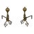 Pair Antique Brass 18th C. Style Andirons For Sale