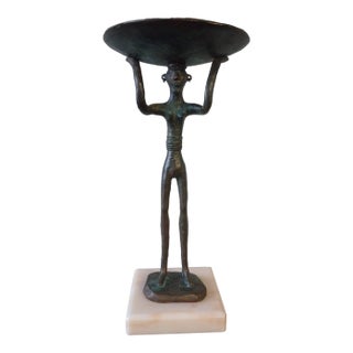 Vintage Mid-Century Brutalist Cast Bronze Abstract Sculpture For Sale