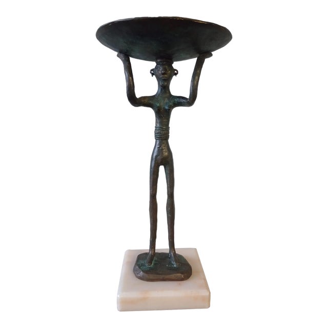 Vintage Mid-Century Brutalist Cast Bronze Abstract Sculpture For Sale