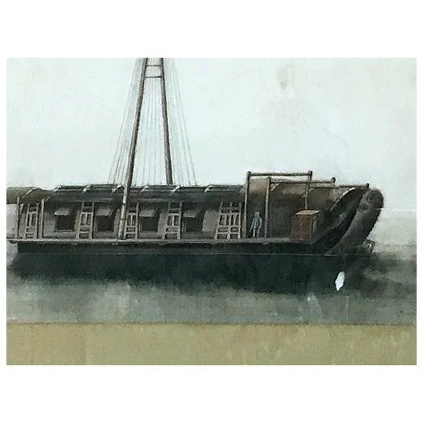 19th Century Chinese Nautical Painting on Pith Rice Paper Pith Paintings, also known as Tong Cao Hue are thin sheets of...