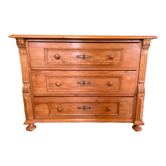 Antique Pine 3 Drawer Chest of Drawers - Circa 1880 For Sale