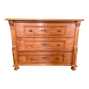 Antique Pine 3 Drawer Chest of Drawers - Circa 1880