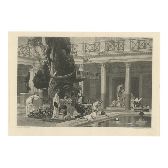 After Gustave Boulanger, The Gynaeceum, Classical Roman Courtyard, 1880, Photogravure For Sale