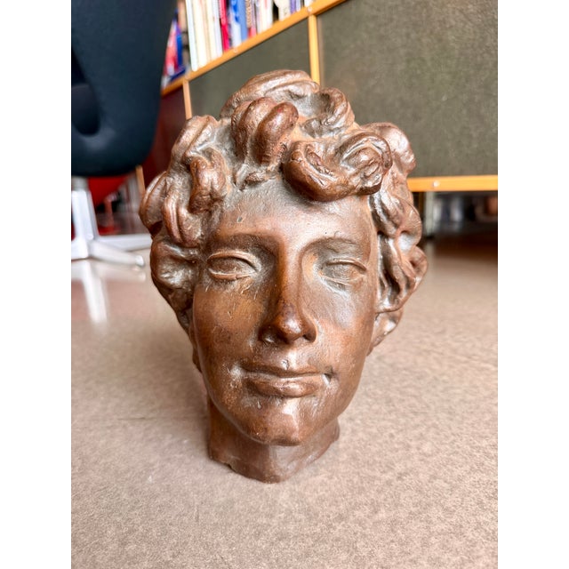 Vintage Bronze Head Fragment Life-Size Figure Bust For Sale - Image 11 of 11