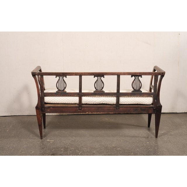 Italian 19th C. Lyre Splat Back Sofa Bench For Sale - Image 10 of 12