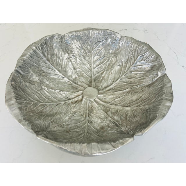 Vintage Pewter Cabbage Leaf Serving Bowl – Majolica Style by Bruce Fox for Wilton Add timeless charm to your table with...