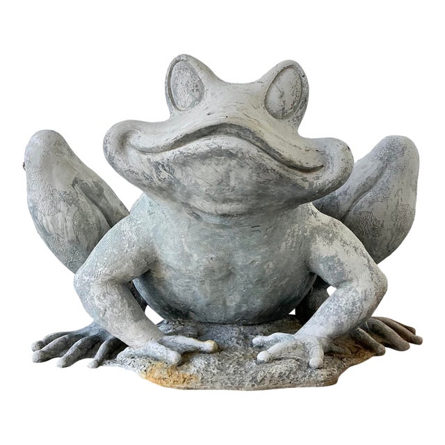 Vintage Cast Resin Frog Planter For Sale