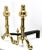 Iron and Brass Top Andirons, 1930s, Set of 2 For Sale - Image 3 of 11