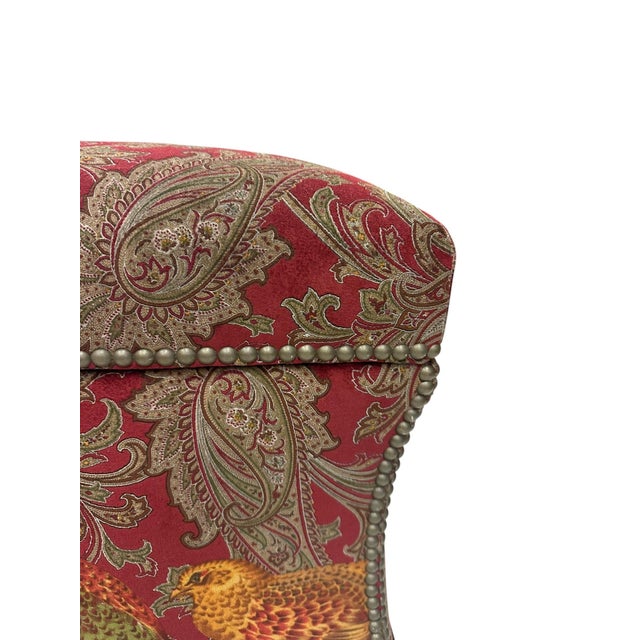 Late 20th Century Ralph Lauren 'Florence' Ottoman in Buckthorn Paisley Fabric With Nailhead Trim For Sale - Image 13 of 13
