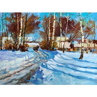Oil Painting Sunny Winter Day Yuriy Suprunchuk For Sale
