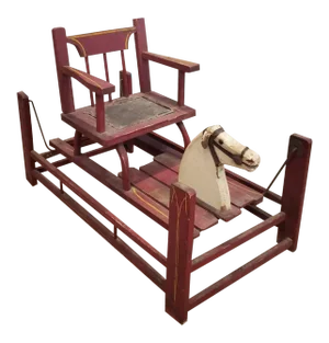 19th Century American Carved Painted Children's Rocking Chair