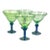 Vintage Mexican Handblown Green & Cobalt Blue Margarita Glasses — Set of 4 For Sale