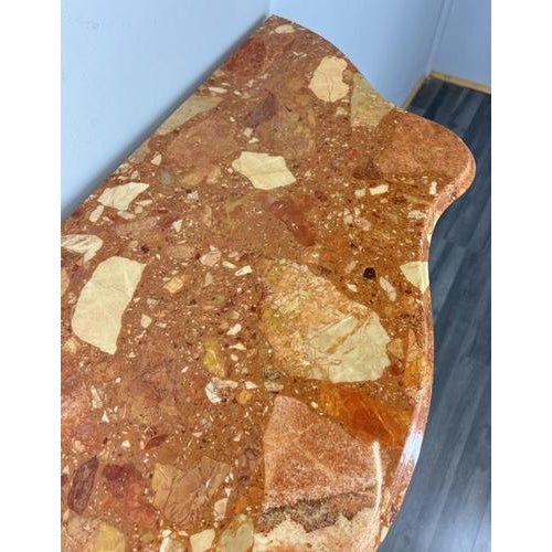 Vintage French Inlaid Cabinet with Brass Ormolu and Marble Top For Sale - Image 10 of 17