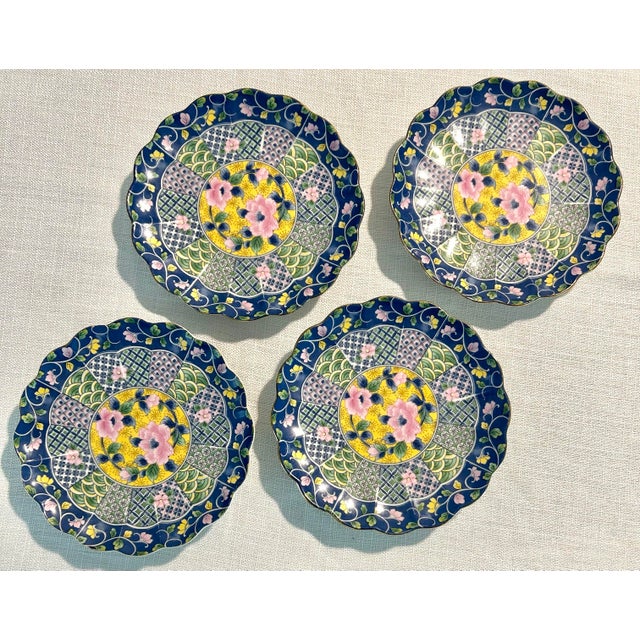 MCM Gump’s Japanese Scalloped Gold Rimmed Imari Floral Porcelain Plates - A 10 Piece Set For Sale In Naples, FL - Image 6 of 9
